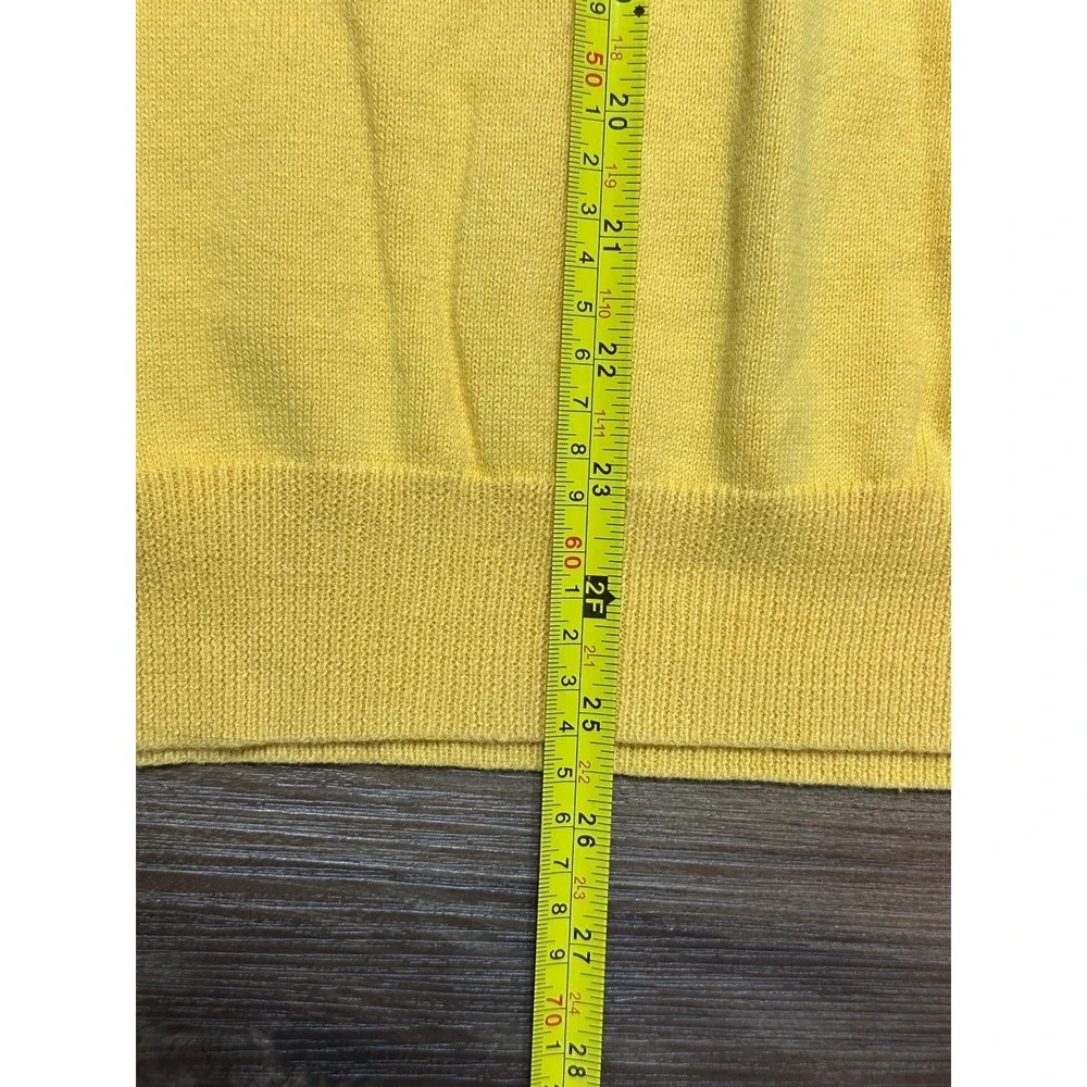 Orvis Signature Collection Cashmere Blend Yellow Sweater Elbow Patches Sz L